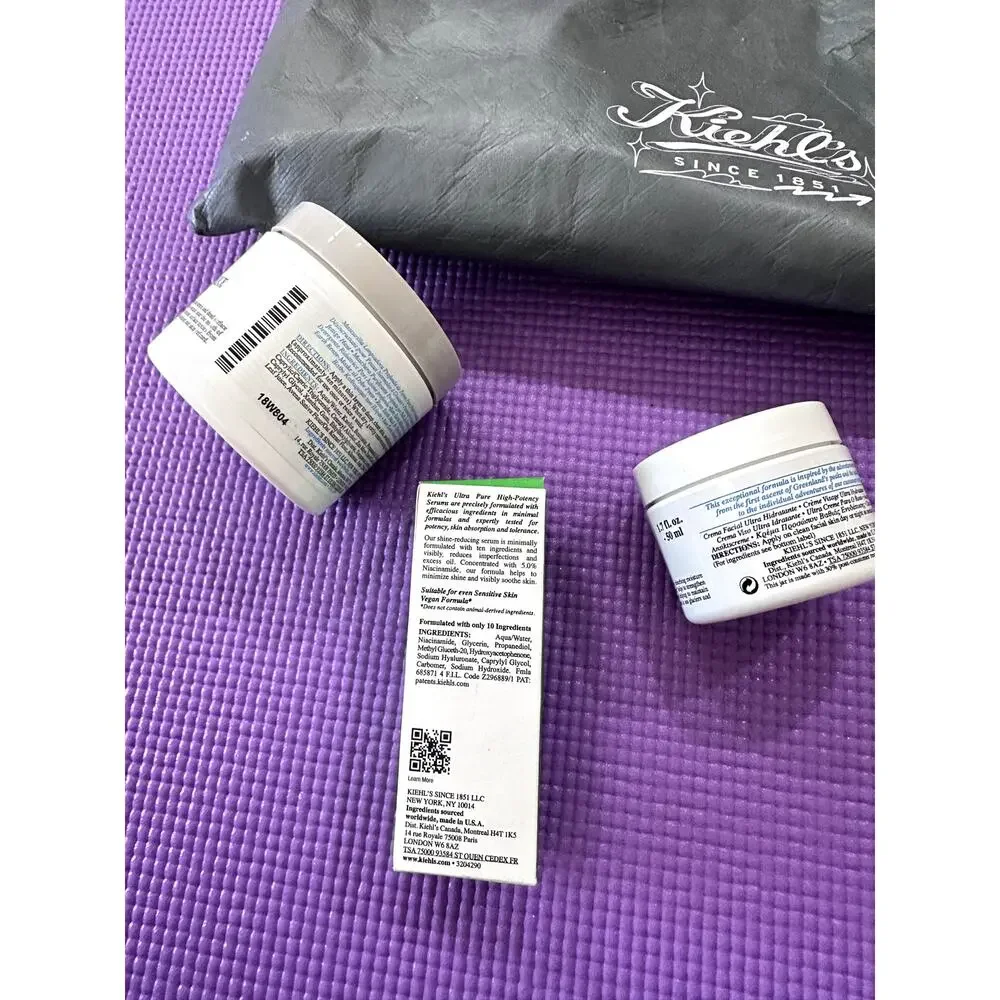 New Kiehls Gift Set Skincare serum, ultra facial cream deep pore cleansing mask
